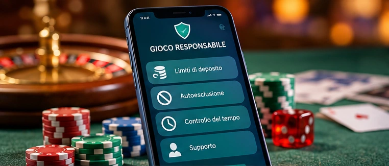 Smartphone con limiti di deposito, autoesclusione e controllo del tempo