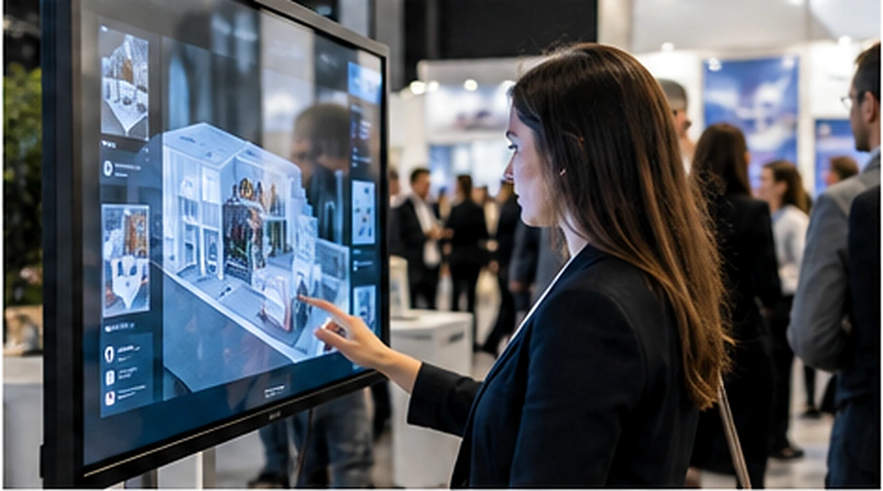 Dimostrazione interattiva su uno stand fieristico